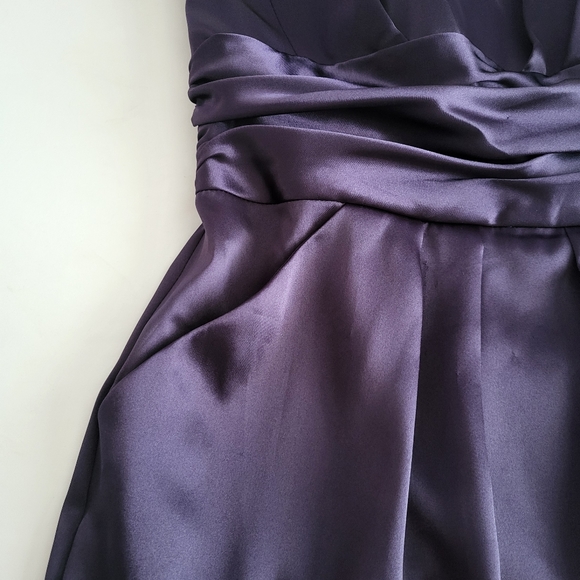 David's Bridle Royal Purple Sleeveless Mini Dress with Pockets - Picture 8 of 10